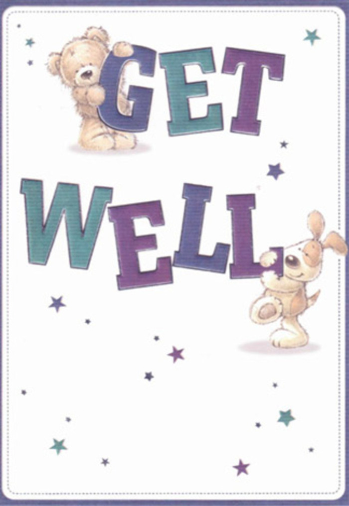 A scene as gentle as a morning walk through Finsbury's leafy squares graces this get well card, where two beloved friends-a teddy bear with downy fur and a soft-eyed puppy with velvety, oversized ears-convey wishes of healing and brightness. The bear's rounded paws grip the looping arch of 'GET' in shades of deep purple, his friendly gaze radiating quiet encouragement. Below, the puppy leans fondly onto 'WELL,' its tail curled in playful contentment, as if ready for a nap in one of the area's tranquil grassy pockets. Scattered across the scene, dreamy starbursts shimmer in teals, blues, and violets, infusing the design with an undercurrent of hope that feels as genuine as the kindness exchanged on Amwell Street or at the Finsbury farmer's market. The background is crisp and inviting, a soft white like the first daylight falling across Spa Fields, creating a sense of freshness and optimism. Every detail-down to the tactile fur and gentle brushstrokes-embodies the thoughtful artistry found in every bouquet crafted by Finsbury's finest florists. Envision gifting this card alongside fragrant, local blooms; together, they promise comfort and gentle uplift for anyone in need of cheer, making recovery a little brighter with a touch of neighbourhood warmth.