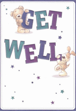 This get well card brings together all the nurturing warmth found in Finsbury's friendliest corners, blending heartfelt illustration with a spirit of gentle mischief that's as inviting as a stroll through Percy Circus gardens. At the centre, a softly rendered bear perches atop the word 'GET,' its plush fur and gentle smile shining with empathy, while a perky, floppy-eared puppy nestles around the word 'WELL,' its pose alive with reassurance and enthusiasm. The artwork uses plush textures and expressive detailing, recalling the tactile pleasure of feeling a hand-tied bouquet prepared with care by a local florist near Farringdon Road. Rich indigo and teal letters spring boldly from the card, their movement echoed by a scattering of hand-painted stars masking the background in magical possibility-each one a reminder of the small wonders found around Finsbury's leafy side streets. Against the crisp, bright backdrop, the characters shine with affection and innocent charm, inviting a smile that lingers. Sending this card alongside a bloom from Florist Finsbury conveys not just 'get well soon,' but a sense of steadfast community resilience-a belief that brighter days, like new blossoms in Myddelton Square, are always just around the corner. With every playful glance and comforting hue, hope truly feels local, tender, and genuine.