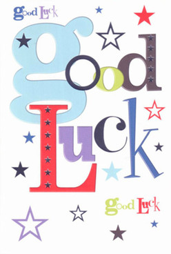 This good luck card is a visual reflection of Finsbury's vibrant community-a confident burst of encouragement wrapped in scenic detail. The prominent baby-blue 'g' draws the eye, setting a bright, optimistic tone, while bold reds and rich purples infuse the message with both gravity and joy, reminiscent of the bustling mix found along Farringdon Road. Stars scatter across the pristine white background, spanning inky navy, twilight indigo, dusky blue, and soft lavender, each one echoing the sense of dreams that linger above the roofs of Clerkenwell. The medley of contemporary fonts and harmonious colours does more than communicate good fortune-it radiates hope, the anticipation one feels before stepping into an interview or exam at a nearby local college. Running your fingertips across the card reveals a crisp, smooth texture with just a hint of weight, evoking both reassurance and excitement. Crafted with the attentive eye you'd expect from a seasoned florist in Finsbury, this card is as thoughtfully considered as the final sprig placed in a celebratory bouquet. It's a heartfelt gesture, perfect for any milestone-welcoming a new chapter, boosting a friend's courage, or simply cheering on a loved one as they chase something new within the heart of Finsbury.